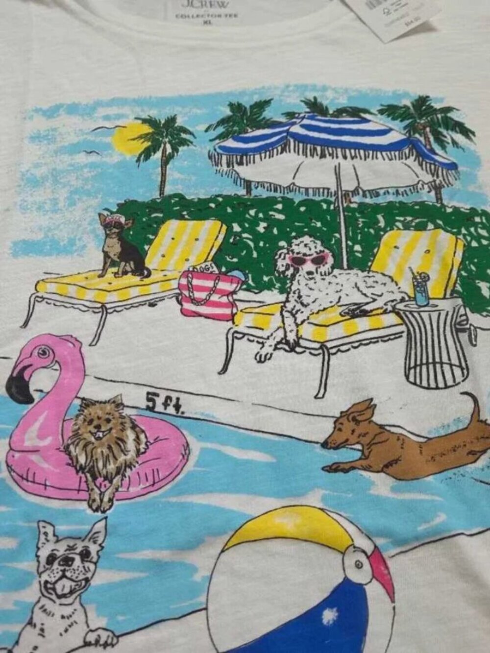 J. Crew Collector T shirt - Dogs at Poolside